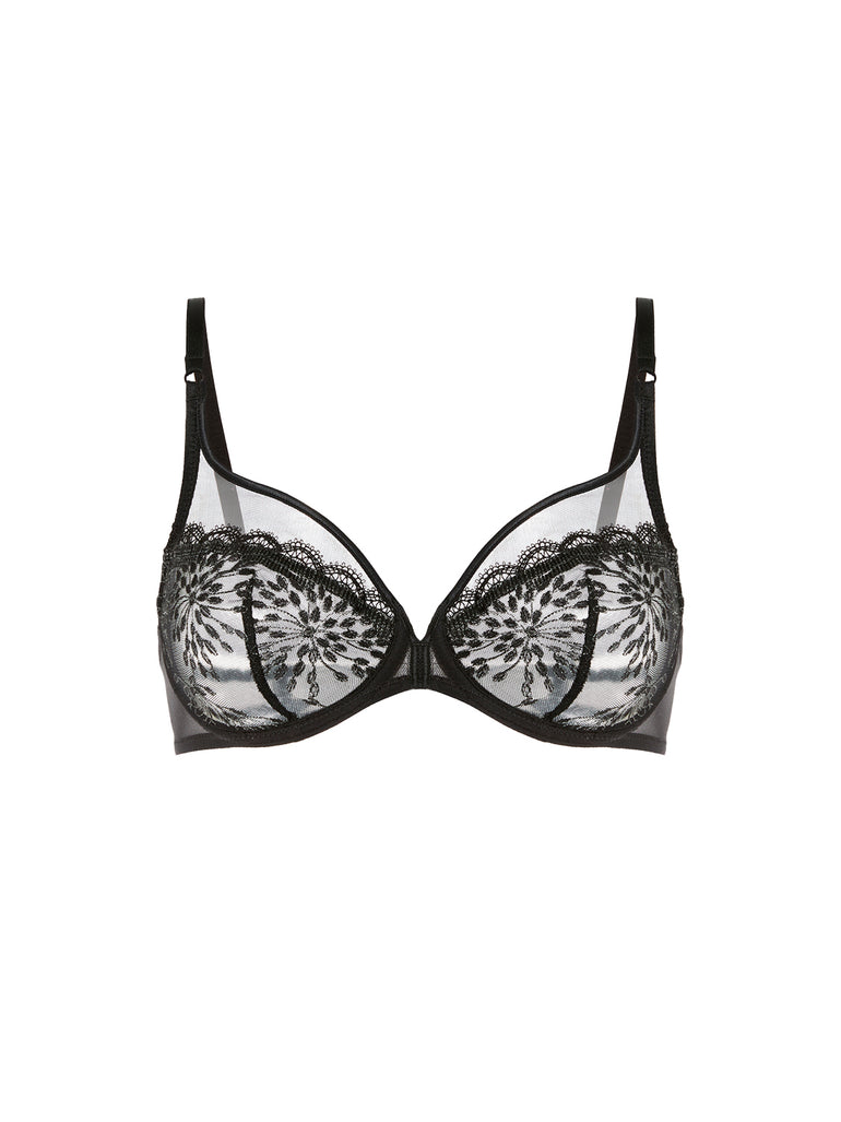 Plunging underwired bra - Black