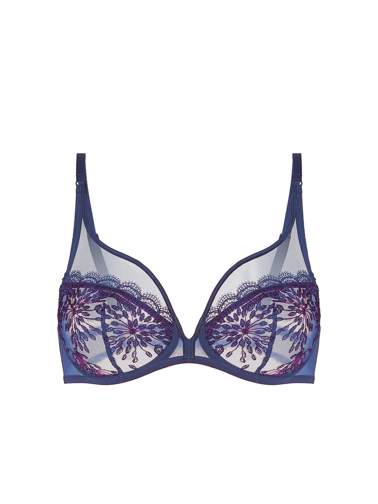 Plunging underwired bra - Midnight