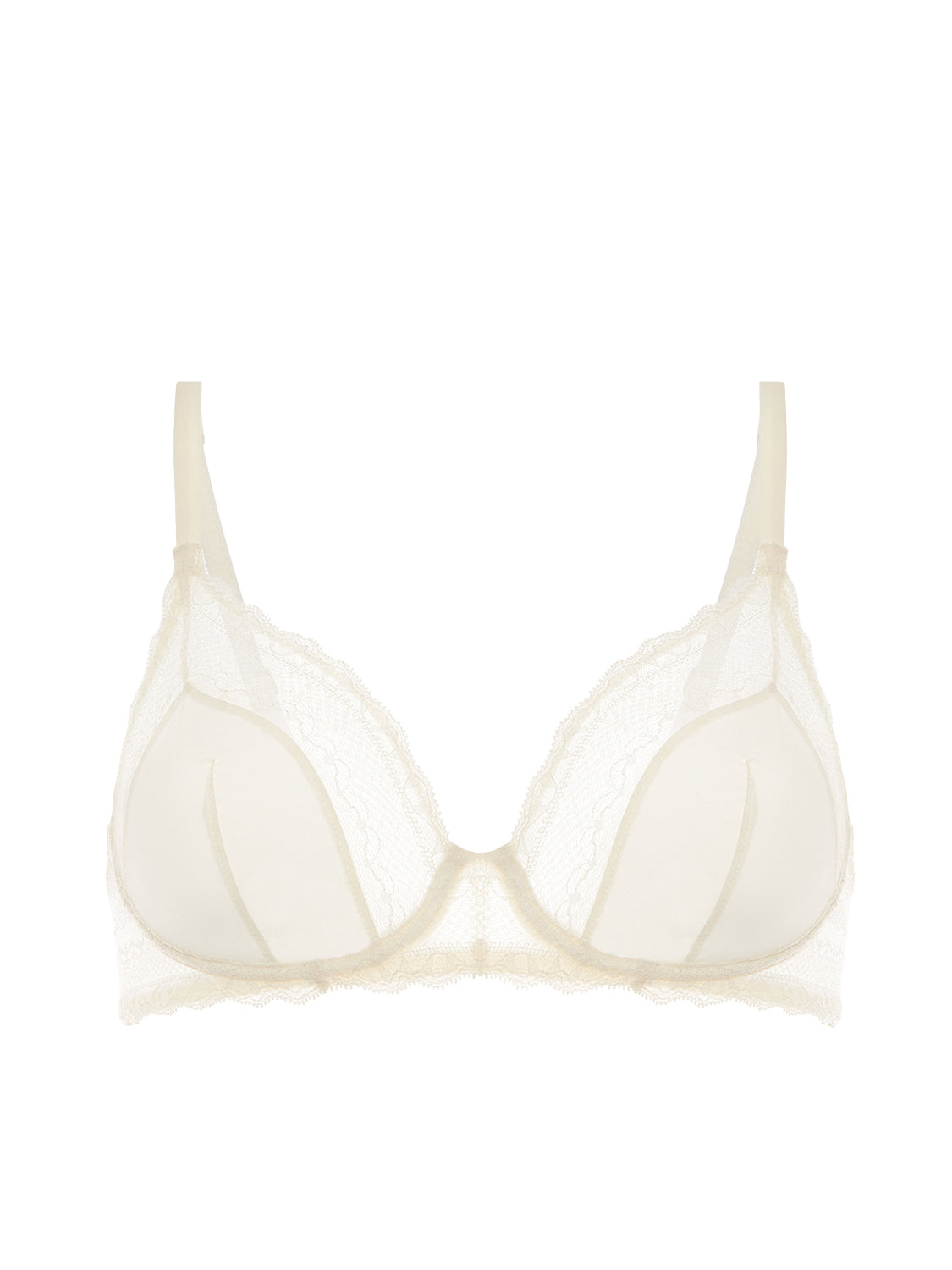 Plunging underwired bra - Natural