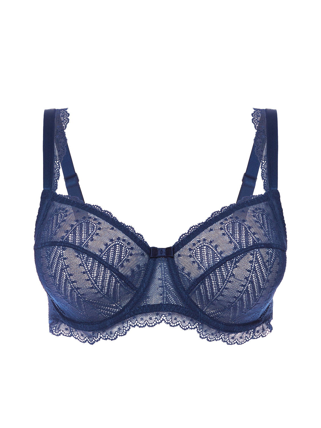 Squared neckline full cup bra - Midnight