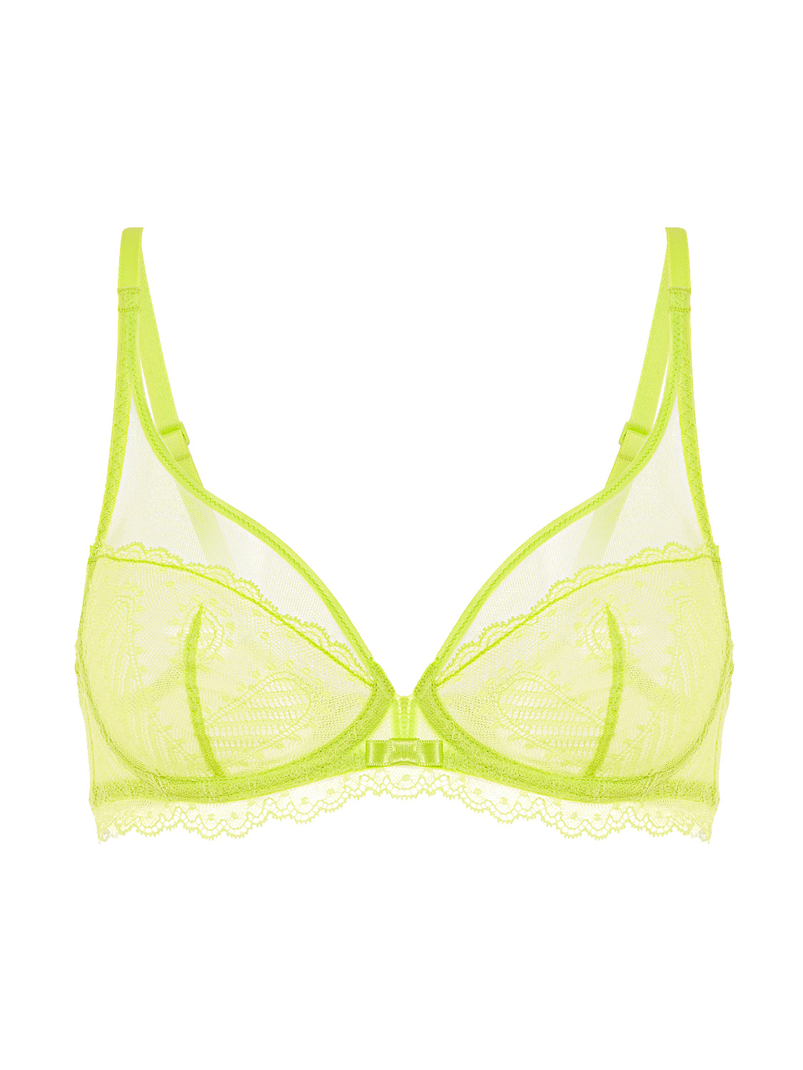 Plunging underwired bra - Lime