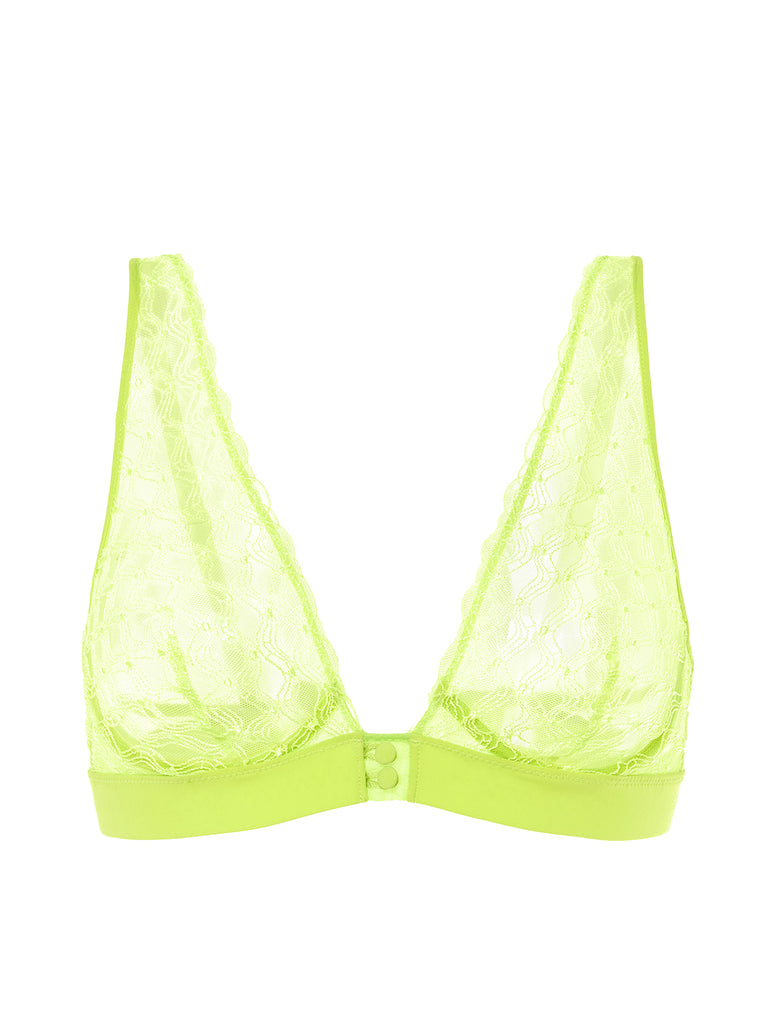 Underwired triangle bra - Lime
