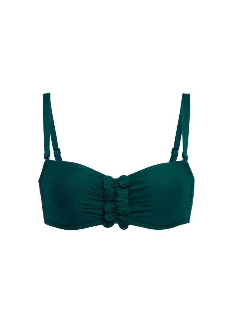 Underwired bandeau bikini top - Emerald green