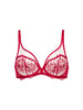 Plunging underwired bra - Opera Red