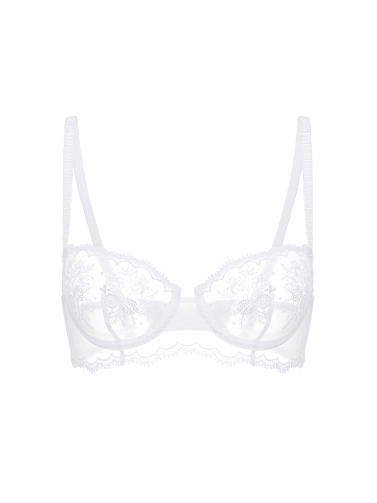 Half cup bra - White