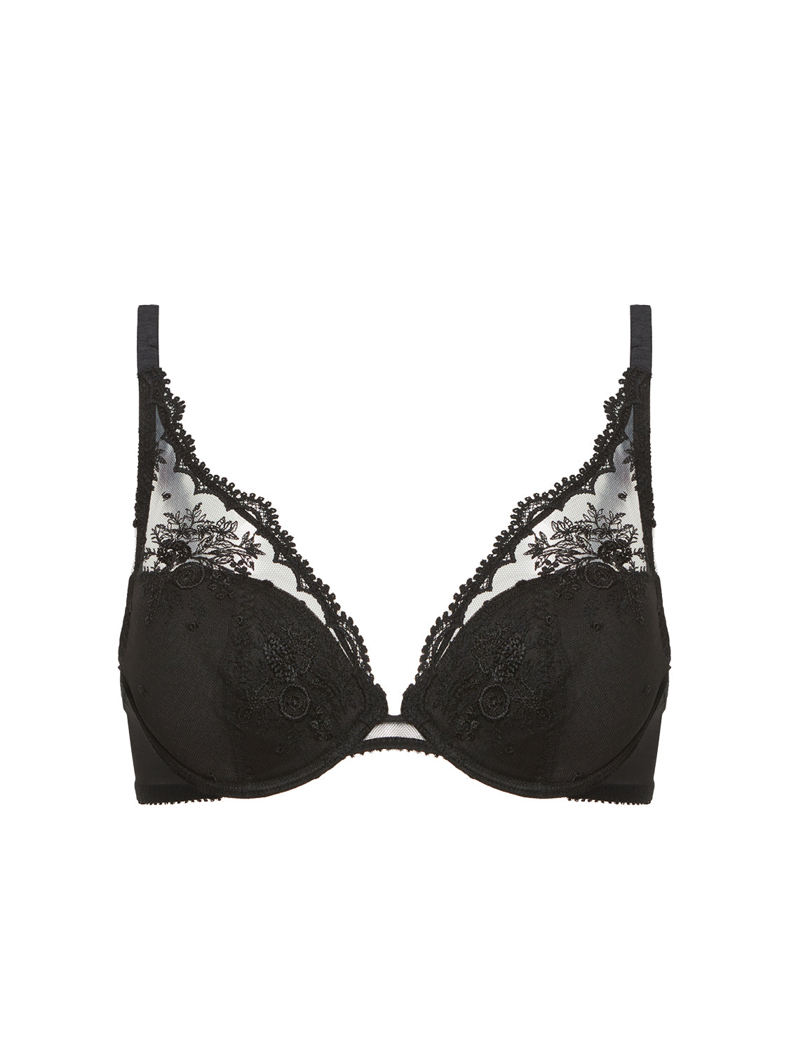 Plunging push-up bra - Black