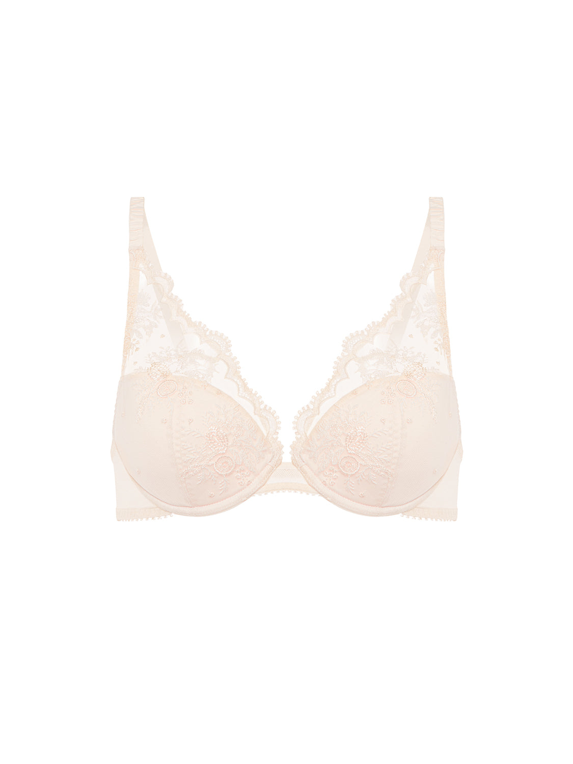 Plunging push-up bra - Sakura pink