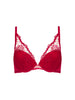 Plunging push-up bra - Opera Red