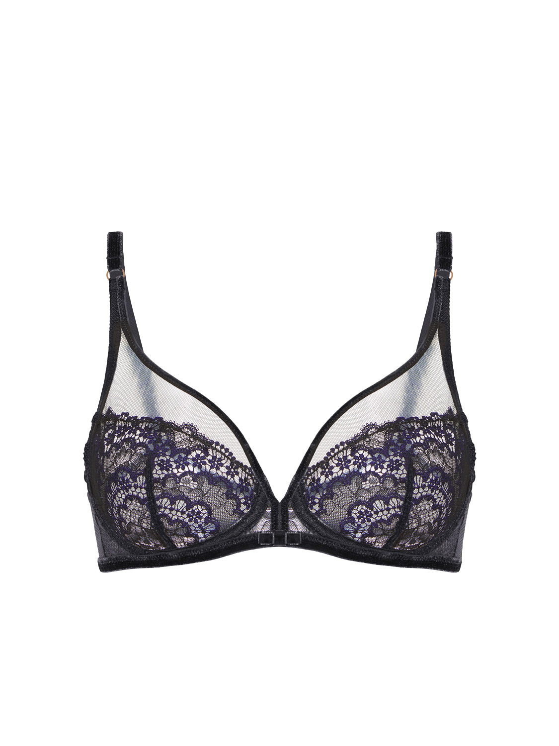 Plunging underwired bra - Black