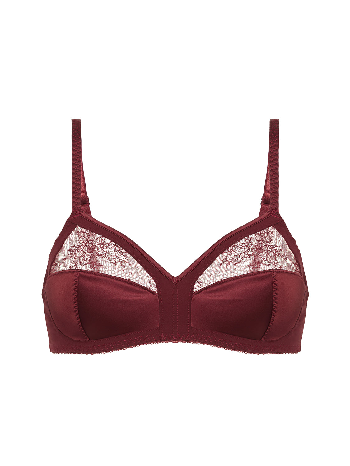 Soft cup triangle bra - Dark Red