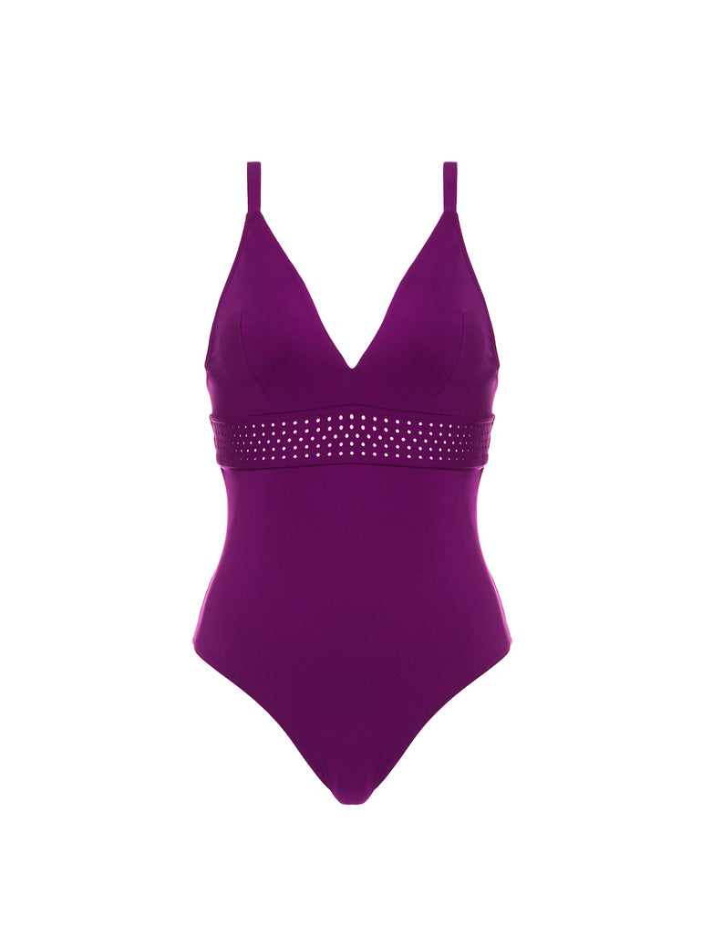 Underwired one-piece swimsuit - Blackberry