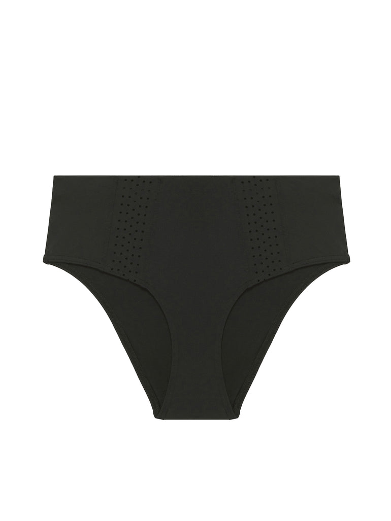 High-waist bikini brief - Black