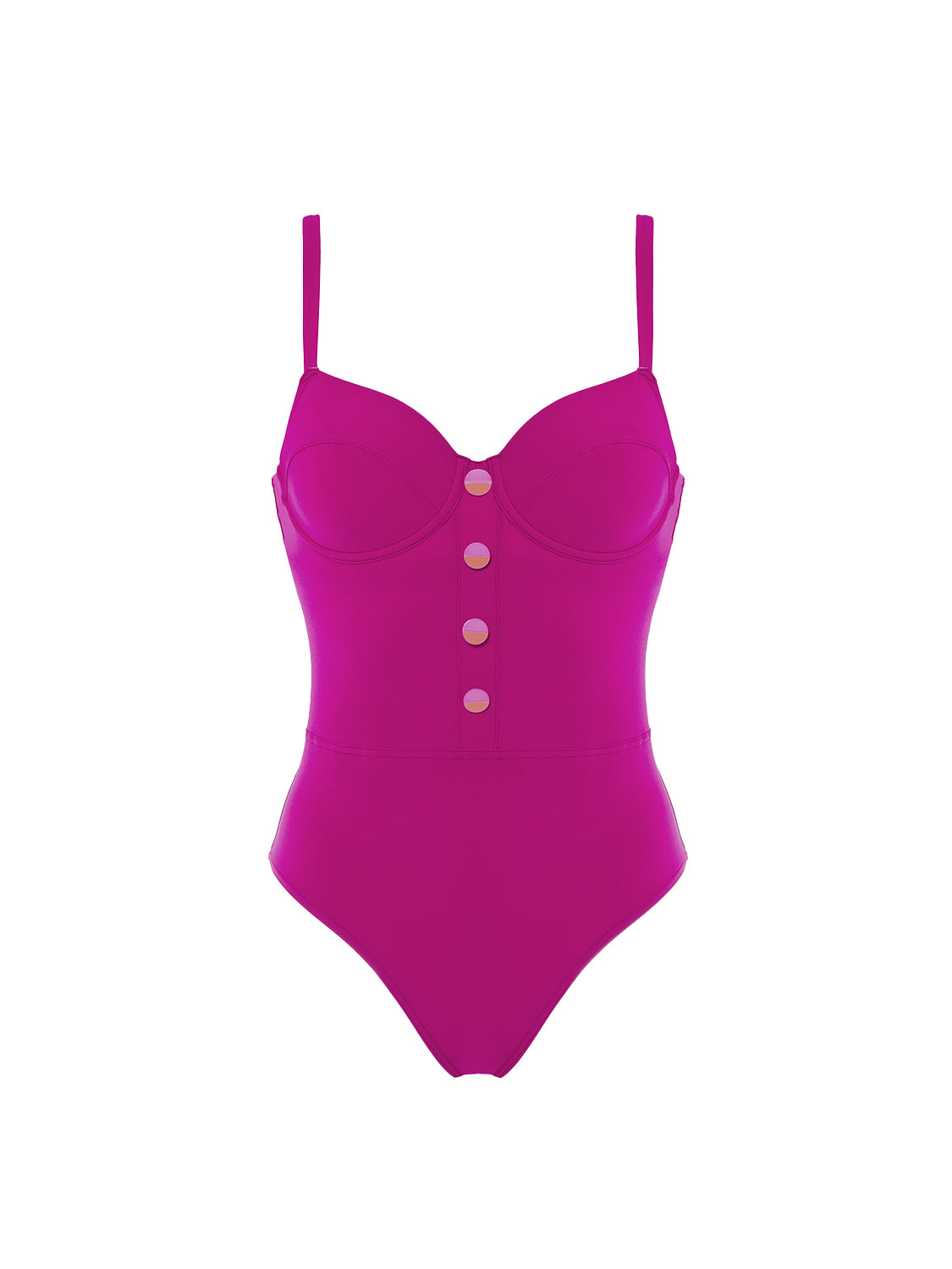 Underwired one-piece swimsuit - Hibiscus Pink