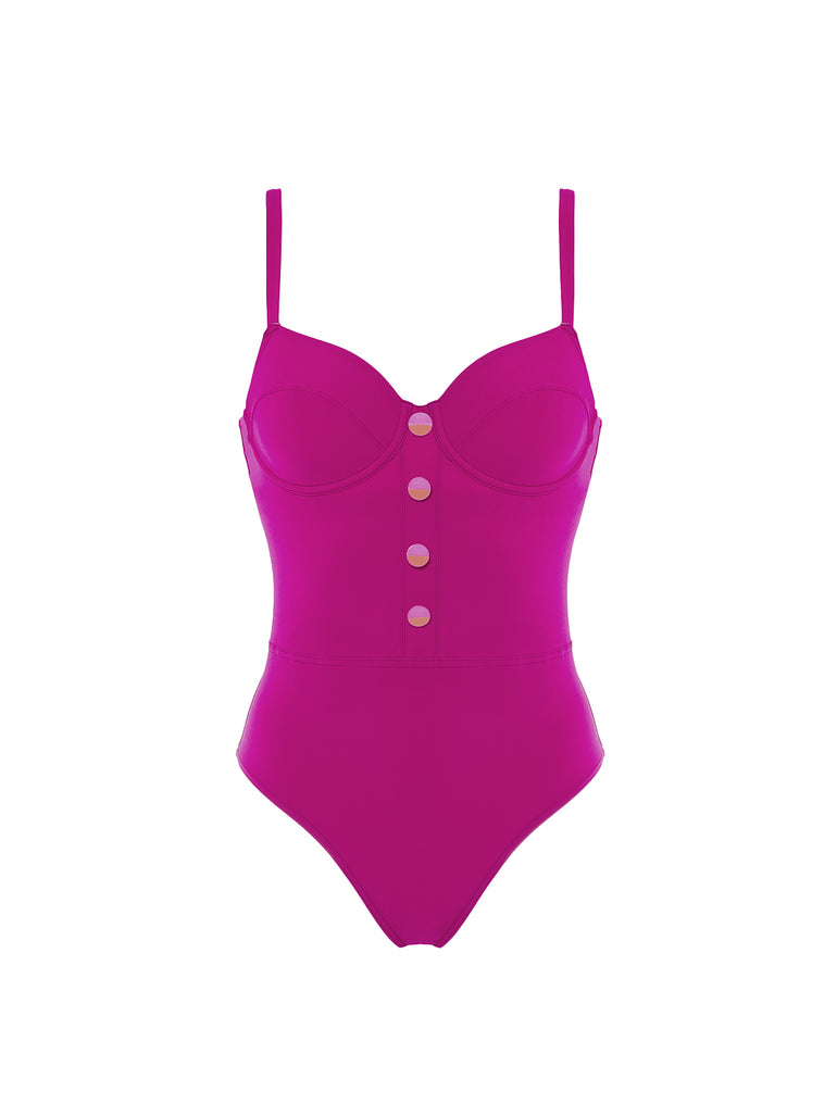 Underwired one-piece swimsuit - Hibiscus Pink
