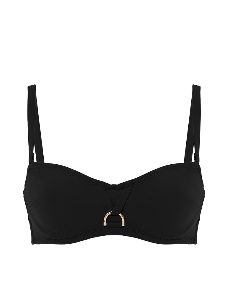 Underwired bandeau bikini top - Black