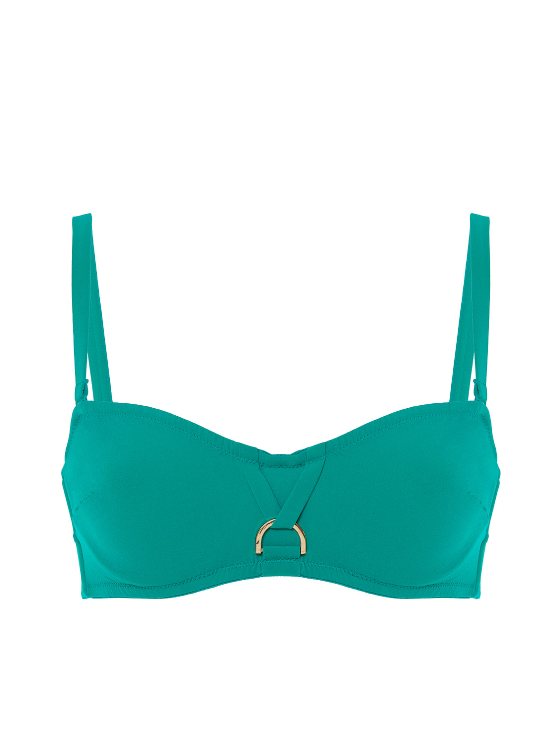 Underwired bandeau bikini top - Waterfall Green