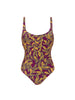 Underwired one-piece swimsuit - Agadir Purple Print