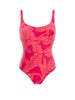 Underwired one-piece swimsuit - Bright Rose Print