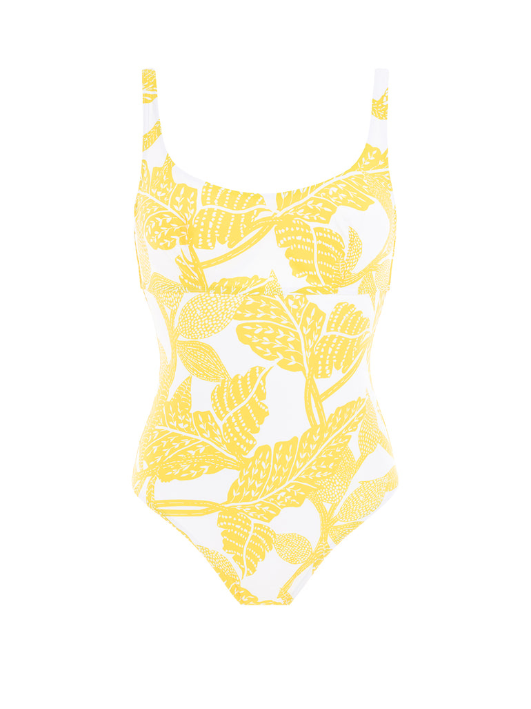 Underwired one-piece swimsuit - Plumeria Print