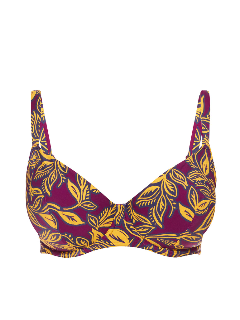 Underwired bikini top - Agadir Purple Print