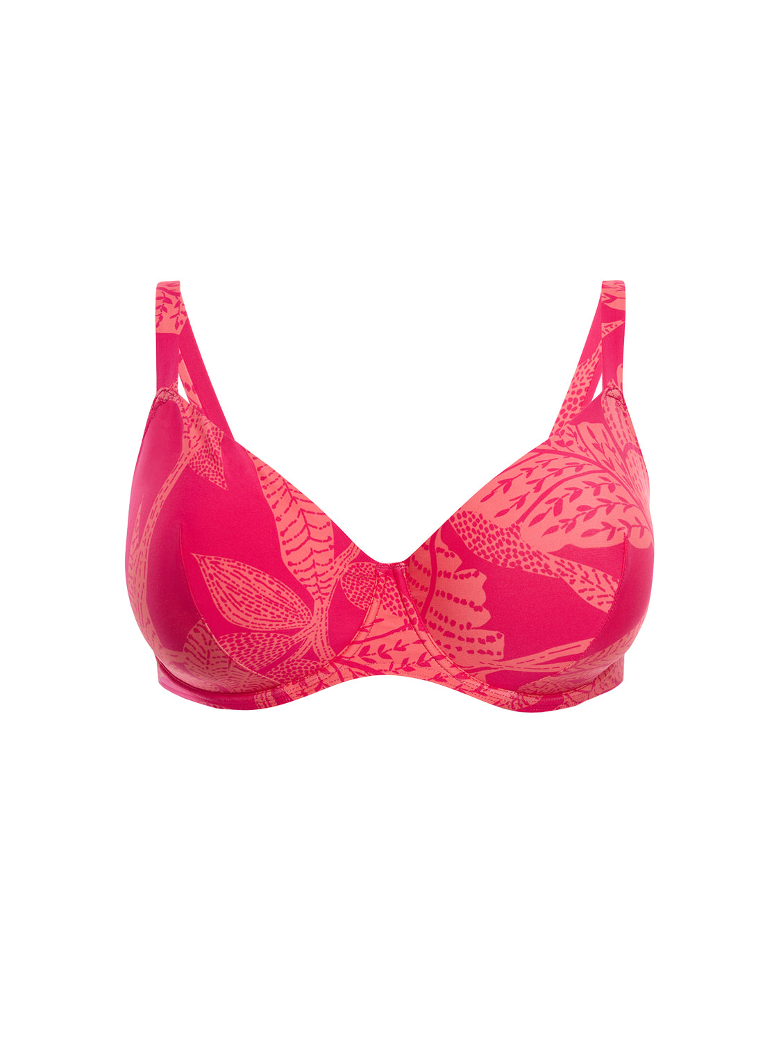 Underwired bikini top - Bright Rose Print