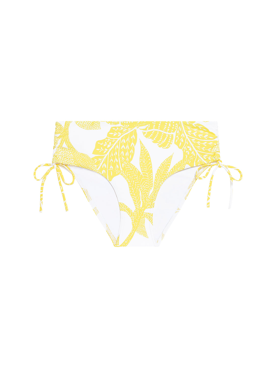 High-waist bikini brief - Plumeria Print