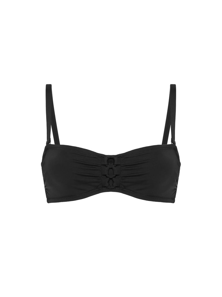 Underwired bandeau bikini top - Black