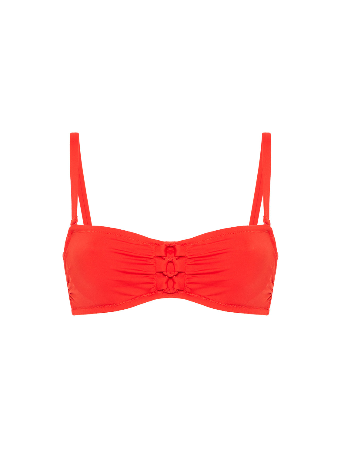 Underwired bandeau bikini top - Pomegranate