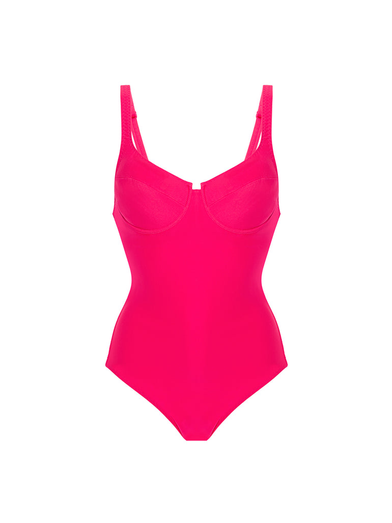 Underwired one-piece swimsuit - Lipstick