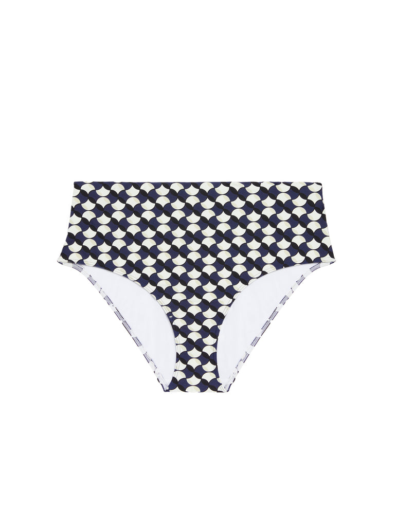 High-waist bikini brief - Sailing print