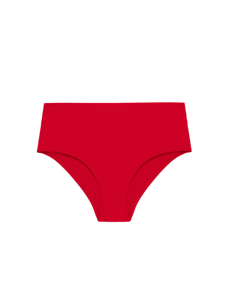 High-waist bikini brief - Scarlet