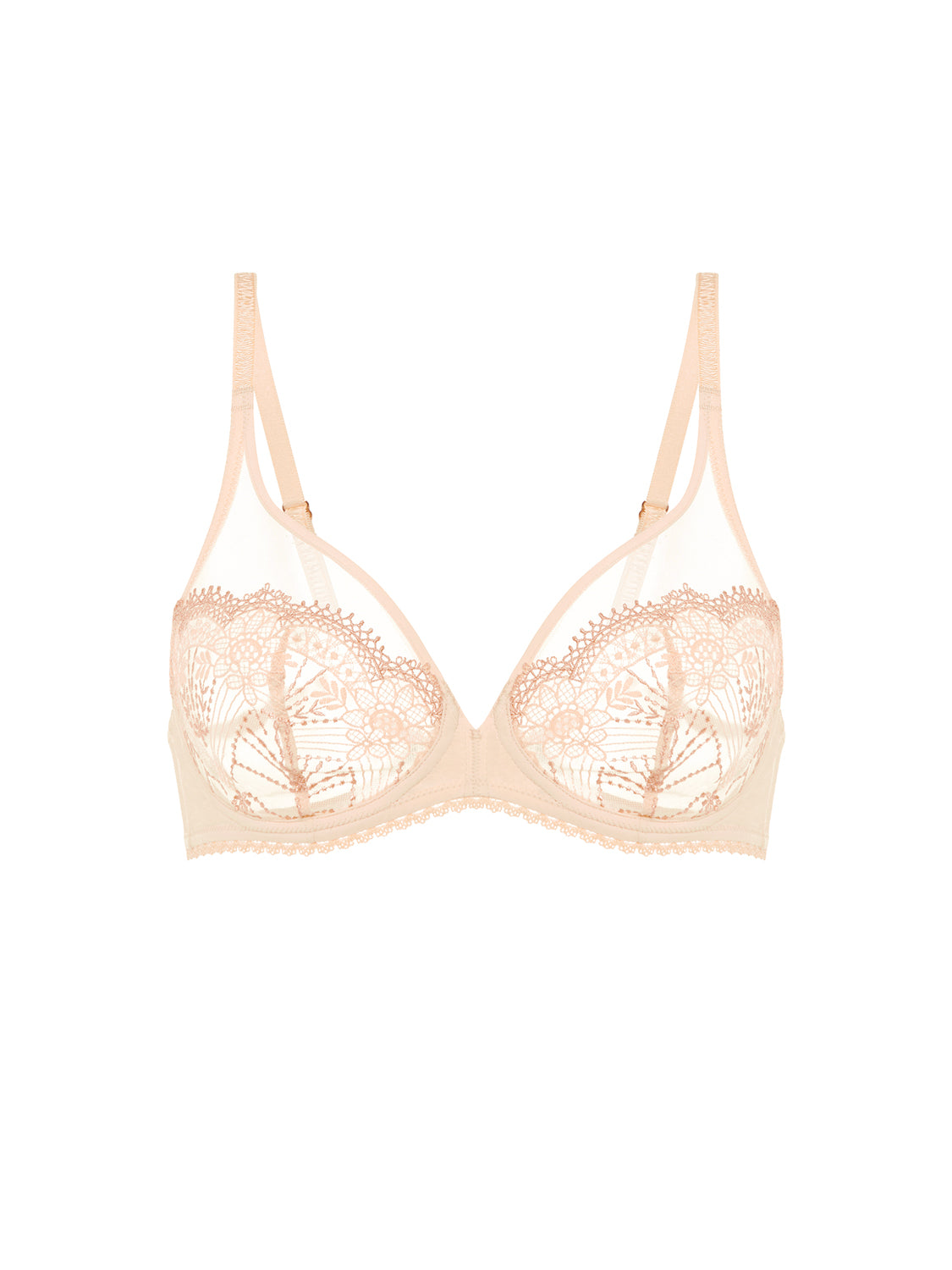 Plunging underwired bra - Chic Beige