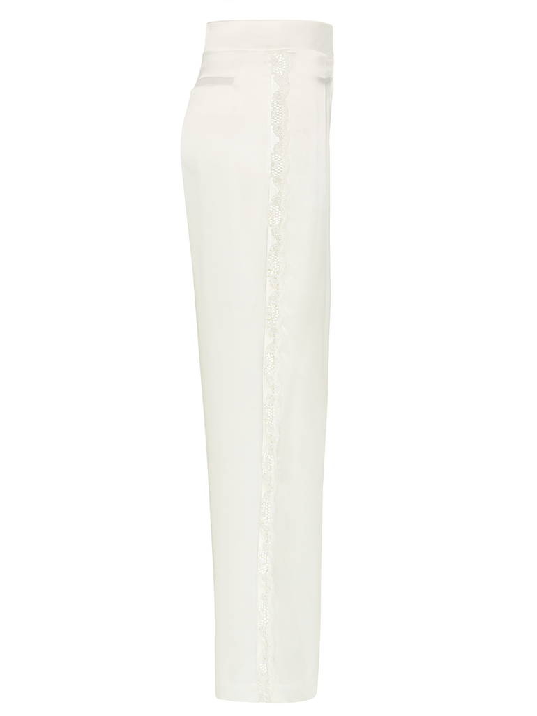Trousers with embroidery - Natural
