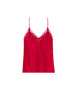 Top with embroidery - Opera Red