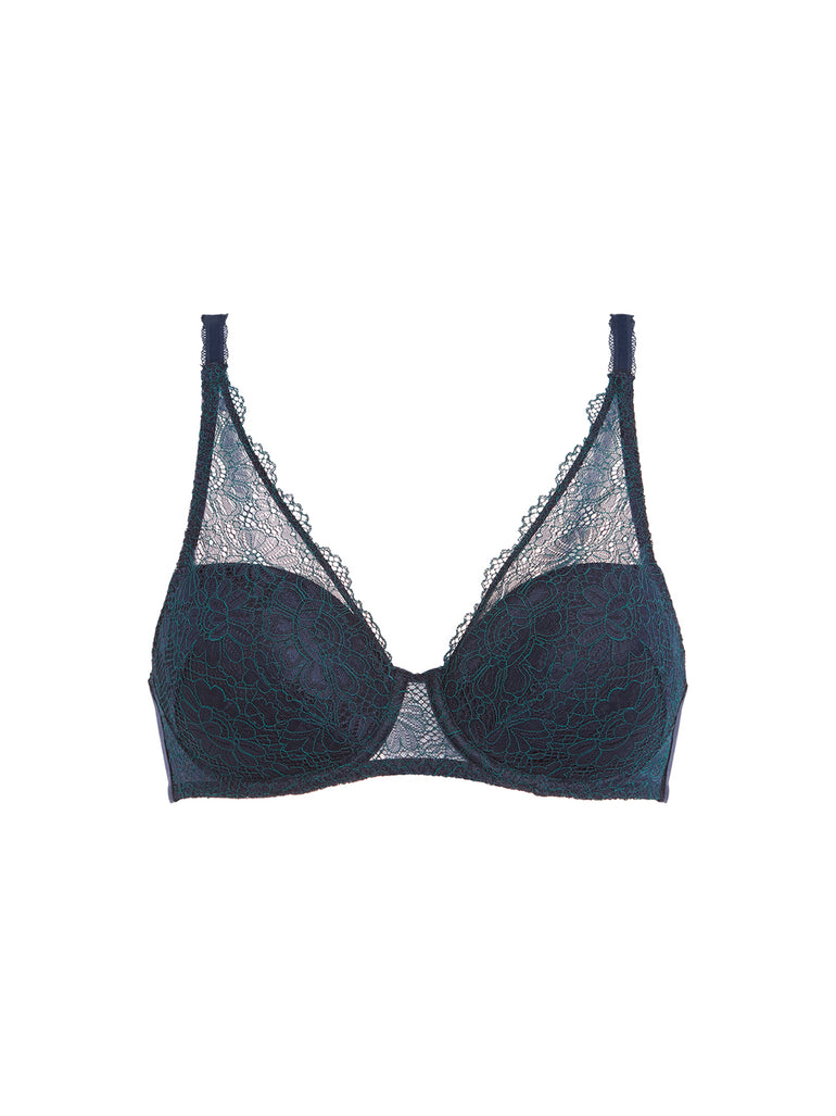Squared neckline spacer bra - Sapphire