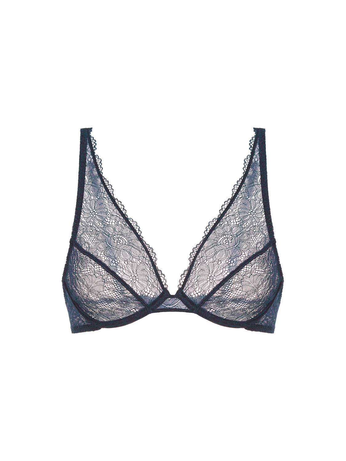 Underwired triangle bra - Sapphire