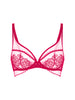 Plunging underwired bra - Cranberry