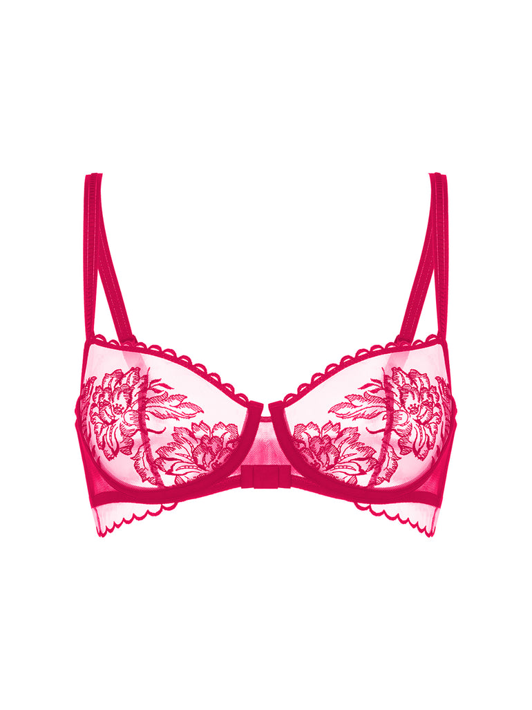 Half cup bra - Cranberry