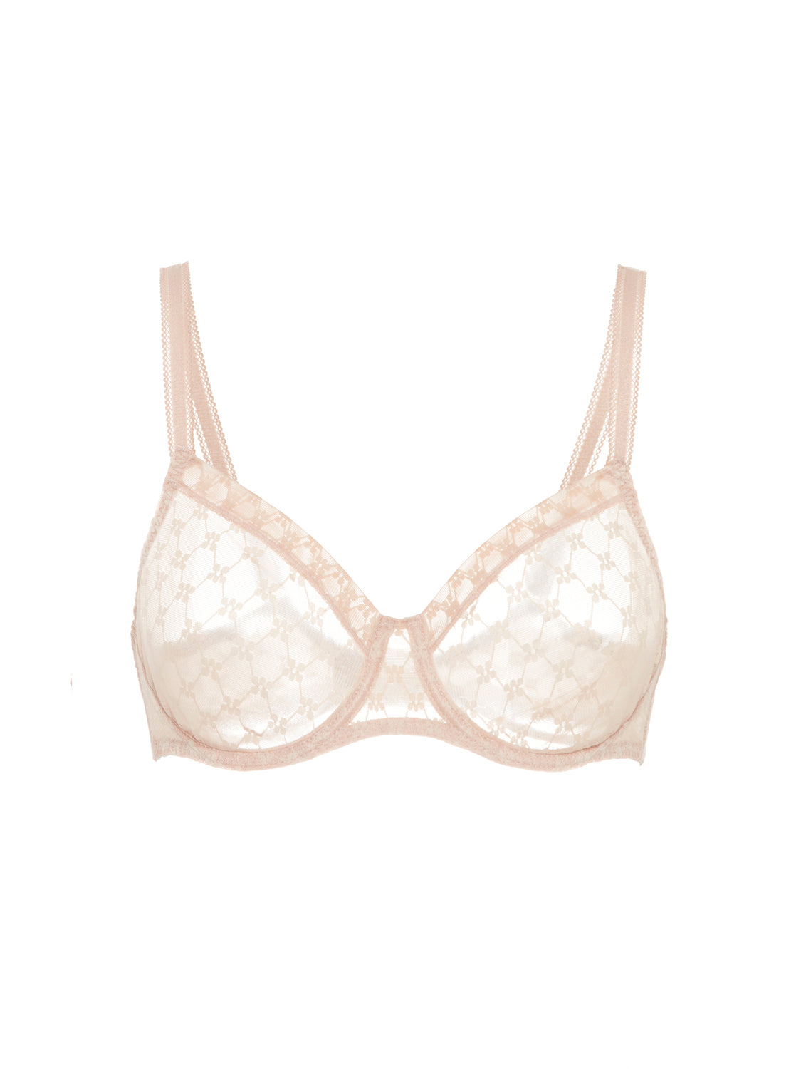 Plunging moulded underwired bra - Peau rosée