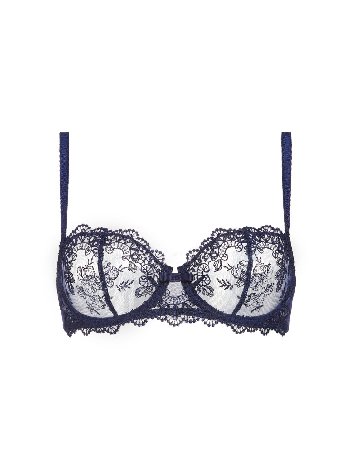Half cup support bra - Midnight