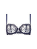 Half cup support bra - Midnight