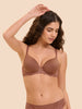 3D plunge bra - Coco brown