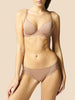 3D plunge bra - Coco brown