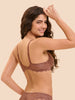 3D plunge bra - Coco brown