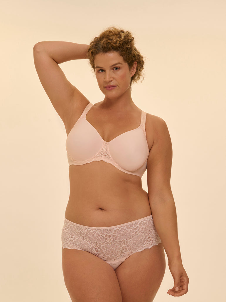 Rigid moulded bra - Blush