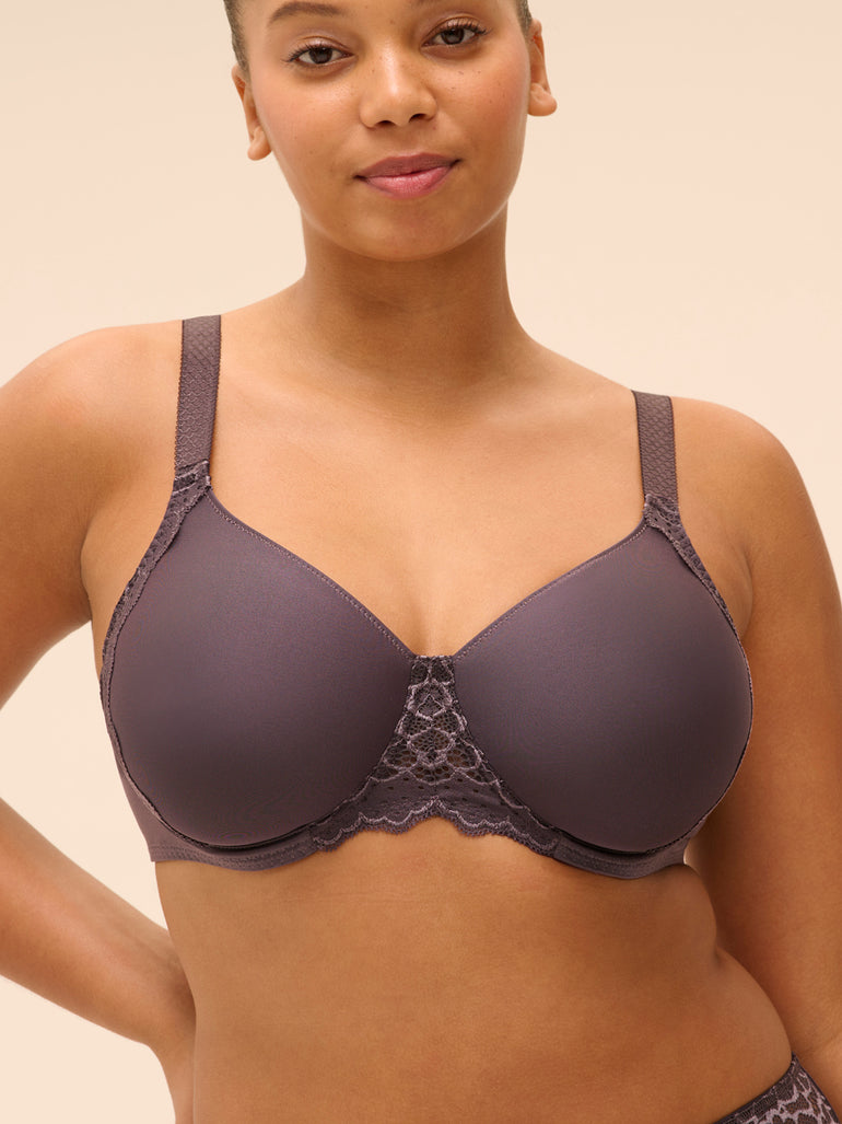 Moulded rigid underwired bra - Graphite Grey