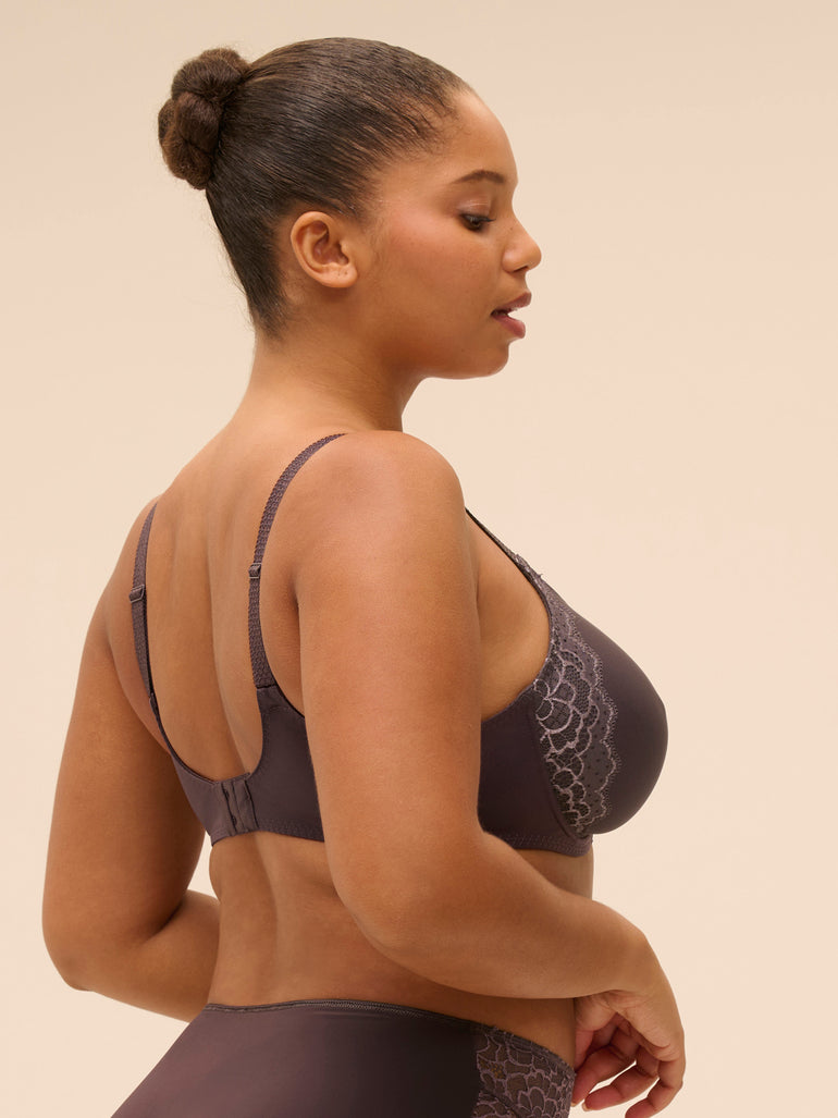 Moulded rigid underwired bra - Graphite Grey