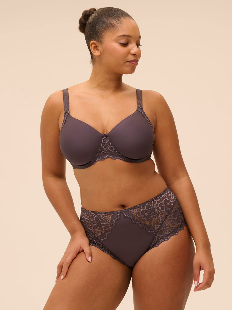 Moulded rigid underwired bra - Graphite Grey