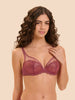 Plunging underwired bra - Rose sandalwood