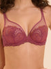 Plunging underwired bra - Rose sandalwood